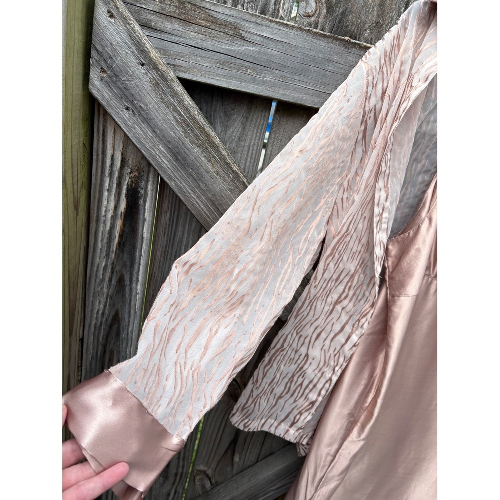 Cabernet Sleepwear Womens Large Rose Gold 2 Piece Nightgown and Robe Set Pink - Picture 8 of 13